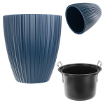 Gėlių vazonas Gėlių vazonas 40 cm Dangtis Gėlių stovas plastikinis mėlynas