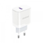 USB-A 18W tinklo įkroviklis telefonui, baltos spalvos