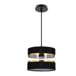 Pakabinamas &scaron;viestuvas Candellux Pandy juodas ir auksinis gaubtas E27 1x40W