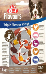8in1 Triple Flavour Rings su kiauliena, jautiena ir vi&scaron;tiena, 80 g