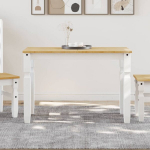 Valgomojo stalas corona, baltas, 112x60x75cm, pu&scaron;ies masyvas