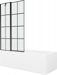 Vonia Mexen Cubik su apdaila ir stiklo sienele, 160x70 cm + 100 cm