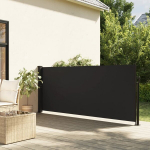 I&scaron;traukiama &scaron;oninė markizė, juodos spalvos, 120x500cm