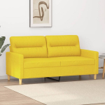 Dvivietė sofa, &scaron;viesiai geltonos spalvos, 140cm, audinys