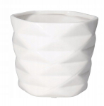 Keraminė geometrinė baltos spalvos puodynė 15 cm