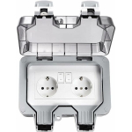 Dvigubas IP66 elektros lauko lizdas