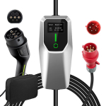 5 m 22kW 2 tipo elektromobilių įkrovimo kabelis 32A 3 fazių elektromobilių PHEV įkroviklis Mobilus Wallbox LCD ekranas