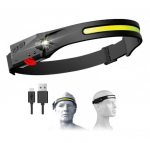 Galvos žibintas Hofftech COB+LED, pakraunamas, su judėsio jutikliu, atsparus vandeniui