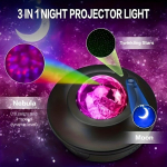 vnt Galaxy projektoriaus &scaron;viesa Žvaigždėta naktinė &scaron;viesa, Mėnulio ūko bangos projektorius RGB keičiantis nuotolinio valdymo pulteliu vakarėlio &scaron;viestuvas, skirtas miegamojo namų dekoravimui...