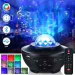 Star Projector Galaxy Night Light projektorius su nuotolinio valdymo pulteliu ir muzikos grotuvu, valdymu balsu ir laikmačiu, žvaigždžių &scaron;viesos projektorius kūdikių vaikų lovai suaugusiems