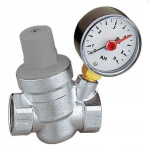 AQUA HEATING VANDENS SLĖGIO MAŽINTOJAS 1/2" SU MANOMETRU 6 BAR + TINKLINIS FILTRAS