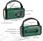 10000 mAh avarinis saulės radijas, AM/FM NOAA, USB tipo C įkrovimas, SOS signalizacija, kompasas