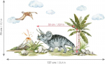 Didelis dinozaurų sienų lipdukas vaikų kambariui (137x79 cm)