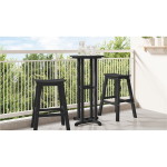 Baro Stalas Juodas 55x55x107 cm HDPE