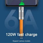Chenyang Usb A&ndash;usb C kabelis, Usb Type C ki&scaron;tukas į Type A ki&scaron;tuką, skystas silikonas, itin mink&scaron;tas, 120 W, greitas įkrovimas, Usb 2.0 duomenų kabelis, oranžinis, 2,0 m