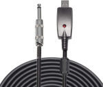 Loonggate usb į 6.35mm 1/4" mono vyri&scaron;kas elektrinės gitaros kabelis - studijinis audio kabelio jungties adapteris instrumentų įra&scaron;ymui (3 metrai/9.8 pėdos)