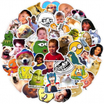 Diwso 100 vnt. juokingų memų lipdukų rinkinys, klasikiniai juokingi emoji lipdukai, vandeniui atsparūs viniliniai lipdukai ne&scaron;iojamam kompiuteriui, snieglentei, lagaminui, i&scaron;karpų albumui, riedlentei, bagažui, grafiti, paaugliams