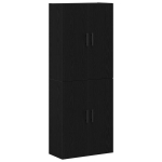 Spintų 2 vnt Juoda 69,5x34x180 cm Inžinerinis medis