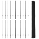 Tvoros Stulpai 22 vnt. U-formos Pilki 140 cm Plienas,&Scaron;e&scaron;iakampė Tvoros Pilka 1.4x50 m Plienas