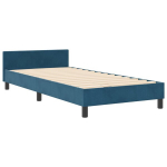 vidaXL Kiemas lova su galvūgalio Tamsiai mėlyna 100 x 200 cm Aksomas