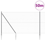 Hexagon Fence Pilka 1.5x50 m Plienas,Tvoros stulpai su smaigaliu 13 vnt. &Oslash;32 mm 170 cm Galvanizuotas plienas