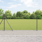 Hexagon Tvoros Pilka 0.8x10 m Plienas,Tvoros Stulpeliai Su Pagrindiniais Plok&scaron;tėmis 7 vnt &Oslash;32mm 90cm Cinkoto Plieno