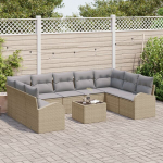 10 dalių sodo sofa rinkinys su pagalvėlėmis juodu poli ratanas,2 vietų sodo sofa su saugojimu ir pagalvėlėmis smėlio poli ratanas