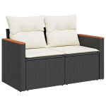 vidaXL Sodo Sofų Rinkinys 8 pcs Juoda poliratanas