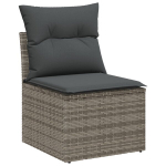 vidaXL Sodo Sofų Rinkinys su pagalve 9 pcs Pilka