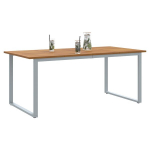 Lauko valgomojo stalas Pilkas 180x90x75 cm Plienas ir Kietoji Akacija