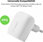 Belkin 20w usb-c power delivery greitasis įkroviklis, usb įkroviklis, sertifikuotas usb-c pd 3.1 pps, kompakti&scaron;kas formatas, skirtas iphone 16, iphone 15, plus, pro, pro max, ipad, samsung galaxy, pixel
