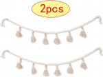 Dtoterul macrame sienos dekoracija, 2 vnt., girlianda, medvilninis austas gobelenas, macrame sienos dekoracija, dekoracija, pakabinama kutų girlianda, macrame girlianda, macrame dekoracija, siena vestuvių vakarėliui