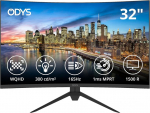 Odys Xp32 80.01 cm (31.5 colių) Wqhd i&scaron;lenktas monitorius (2560 x 1440 pikselių, 300 liumenų, 165 Hz, 1 ms reakcijos laikas, Amd Freesync, Nvidia G-sync Compatible, mėlynos &scaron;viesos sumažinimas, Hdmi 2.0, Display Port)