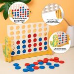 Fiyuer 4 win dinosaurs, dino four wins wood, 4 in a row vertical board game, strateginis žaidimas 2 žaidėjams, edukaciniai žaislai vaikams