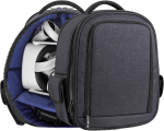 Geekria shield vr ausinių ne&scaron;iojimo dėklas, suderinamas su meta quest 3 2 pro psvr2 pico neo 3 rift s go htc vive reguliuojamu vidumi ir apsauga nuo lietaus, didelės talpos kuprinė, mėlyna