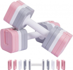 Allinlife reguliuojami hanteliai, 10 kg (2 x 5 kg) 2 hantelių rinkinys, jėgos treniruotėms namų sporto salėje, reguliuojamas hantelių rinkinys moterims ir vyrams