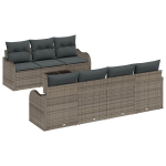 8 dalių sodo sofa rinkinys su pagalvėmis pilka poli ratanas,2 vietų sodo sofa su pagalvėmis pilka poli ratanas
