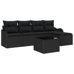 6 dalių sodo sofa komplektas su pagalvėlėmis &scaron;viesiai pilkas poliratano,2 vietų sodo sofa su pagalvėlėmis juoda poliratano