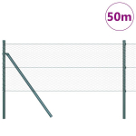 heksagoninis aptvėrimas pilkas 0.6x50 m plienas,aptvėrimo stulpai 13 vnt žali &Oslash;32 mm 100 cm cinkuotas plienas