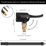 Jizzu automobilio ventilio adapteris i&scaron; žalvario, 2 vnt. padangų ventilių adapterių 8 mm, žarna padangų pripūtimo įrenginiui 17,5 cm, padangų oro griebtuvas, prancūzi&scaron;kas ventilio adapteris, padangų pripūtimo žarna, automobilio padangų oro griebtuvas
