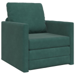 Grindų Sofa Lova 2-in-1 Tamsiai Žalia 74x77x81 cm Aksomas