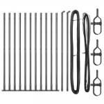 Tvorelių Stulpai su Pagrindo Plok&scaron;tėmis 13 vnt &Oslash;32mm 78,5cm Cinkuotas Plienas