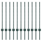 Tvoros stulpai 11 vnt U formos, žalia, 80 cm plienas