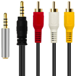 Techside 1.5m Rca Kabelis su 3.5mm Adapteriu Vaizdo įra&scaron;ams