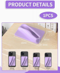 Silikoninis dėklas su lūpų dažų laikikliu telefonui, violetinis
