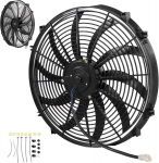 Radiatoriaus ventiliatorius, 16 colių automobilio radiatoriaus au&scaron;inimo ventiliatorius elektrinis ventiliatoriaus variklis plonas elektrinis ventiliatorius papildomas ventiliatorius su montavimo rinkiniu automobiliui karavanui kartingui 120 W 12 V 10 ...