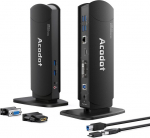 Įkroviklis ne&scaron;iojamam kompiuteriui Acodot 13-in-1 2 monitorių dokas su hdmi, vga, dvi, 6x usb 3.0, gigabit ethernet, audio i&scaron;vestis/įvestis usb 3.0 doko stotis