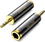 Andtobo 2 vnt. 1/4 colio į 3,5 mm stereo gryno vario ausinių adapteris, 3,5 mm (1/8 colio) ki&scaron;tukas į 6,35 mm (1/4 colio) lizdą, stereo adapteris ausinėms, stiprintuvo adapteris - juodas