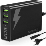 Lamjad 96 W Usb įkrovimo stotelė 6 prievadų sieninis įkroviklis, ne&scaron;iojamas kelių prievadų Usb įkroviklis su 3 Usb-c, suderinamas su visais Ipad, 13plus/12pixel Samsung Galaxy
