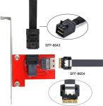 Nfhk Pci-express 4.0 Slimline Sas Sff-8654 į Hd Sff-8643 Pcba moteri&scaron;ką adapterį su laikikliu